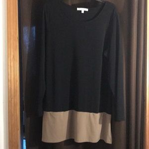 Travelsmith black/tan tunic - xl
